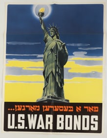 WWII Poster "For a Better Tomorrow" Yiddish