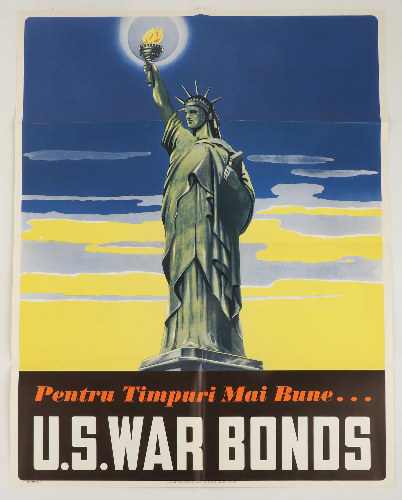 WWII Poster "For a Better Tomorrow" Romanian (1 of 2)