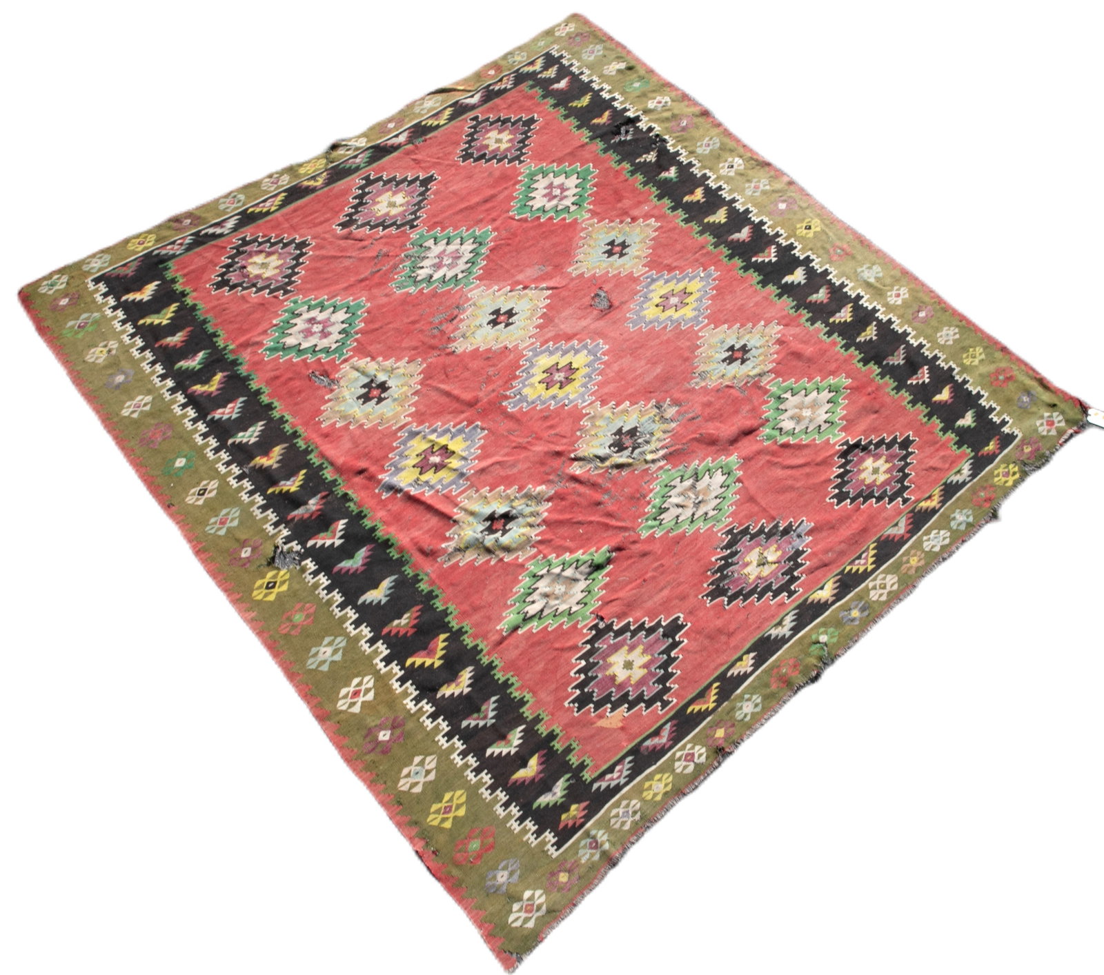 10' x 10'6" Turkish Kilim: 10' x 10'6" Turkish Kilim