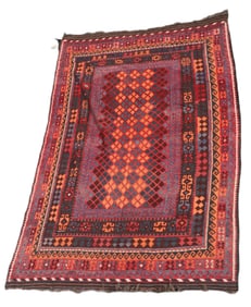 6'1" x 9'9" 20th Century  Afghan Scatter Rug