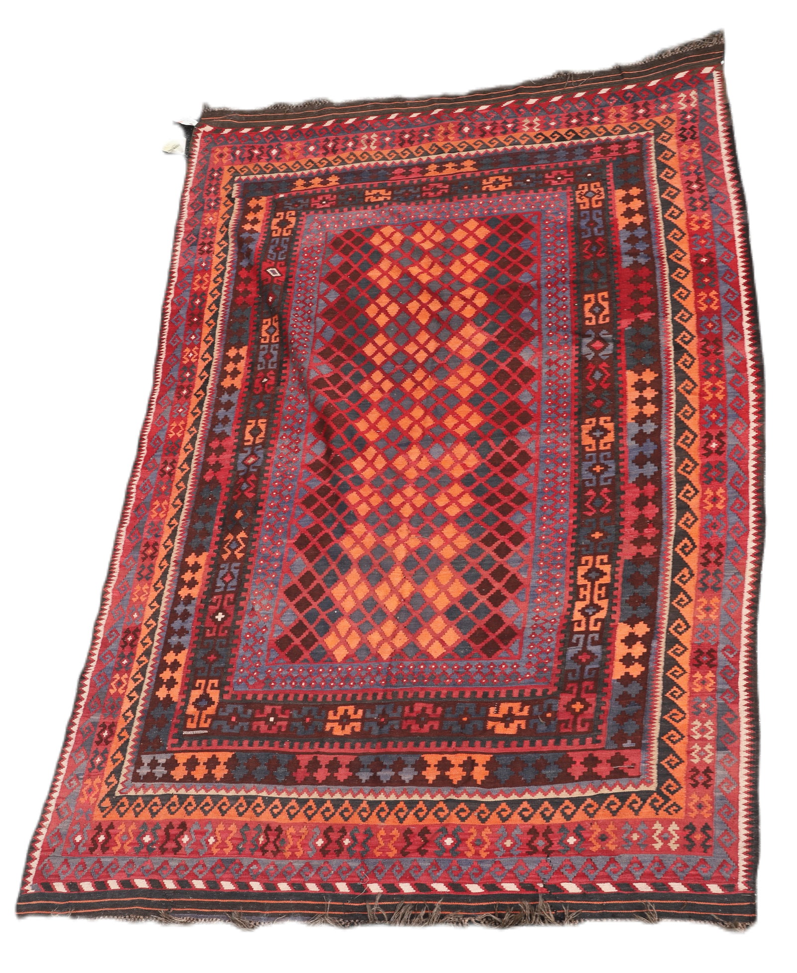 6'1" x 9'9" 20th Century Afghan Scatter Rug: 6'1" x 9'9" 20th Century Afghan Scatter Rug