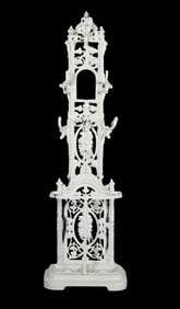 Victorian style white painted metal hall rack