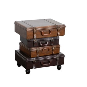 Faux stack of suitcases side table