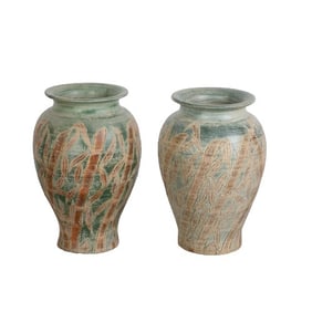 Pair Pier 1 Pottery tall vases