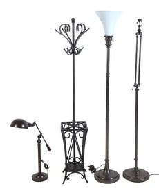 (3) lamps, and hallstand