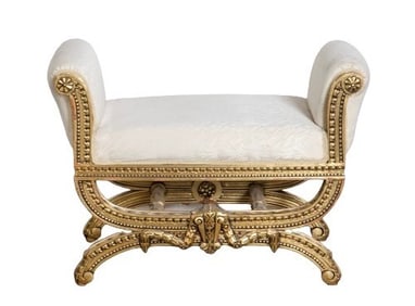 French style gilt carved bench