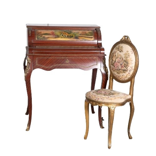 French style ladies writing desk w/ chair (1 of 7)