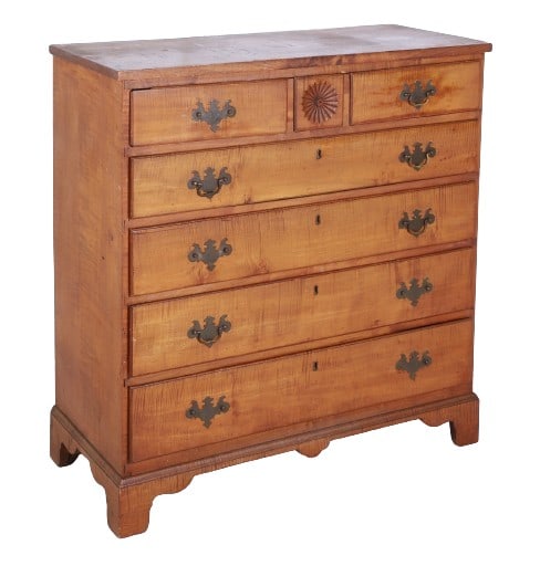 Tiger Maple chest of drawers (1 of 5)