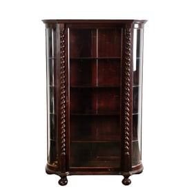 Mahogany barley twist curio cabinet