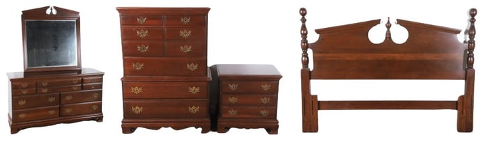(5) Piece cherry bedroom suite