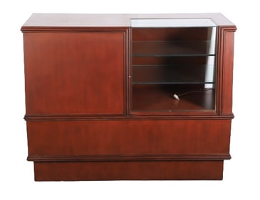 Contemporary slant front display cabinet