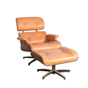 Eames style lounge chair and ottoman