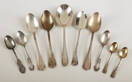 (10) Assorted sterling silver spoons, 13.84 TO