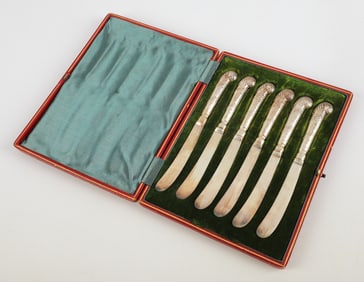 (6) Sterling silver butter knives, 4.07 TO