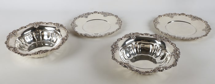 (2) Wallace Baroque silver plate serving bowls
