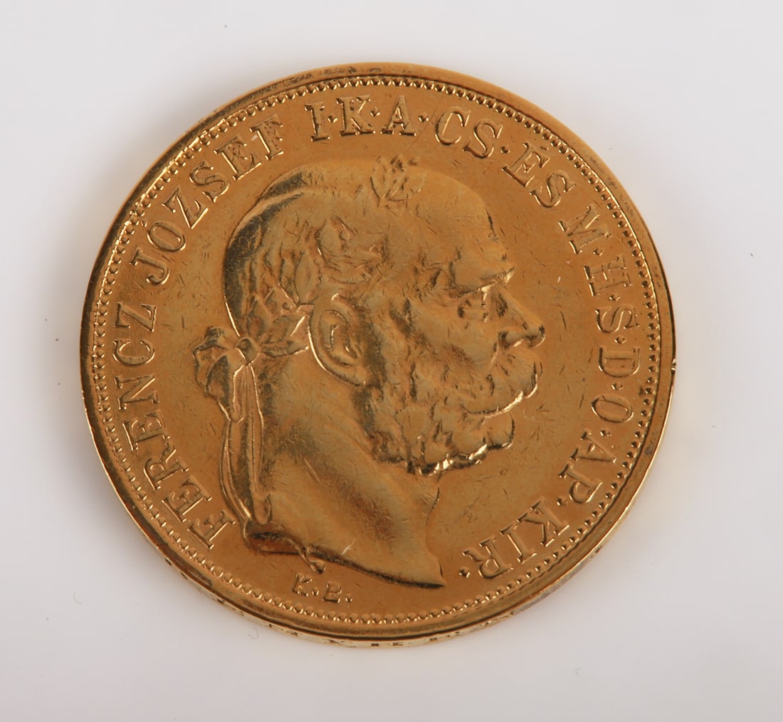 Gold Plated Hungarian 1907 5 Korona: Gold Plated Hungarian 1907 5 Korona