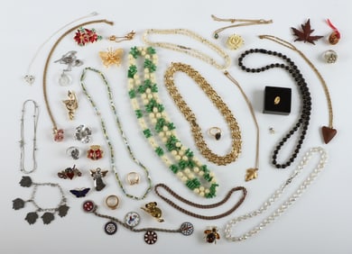 Large lot of costume & sterling jewelry