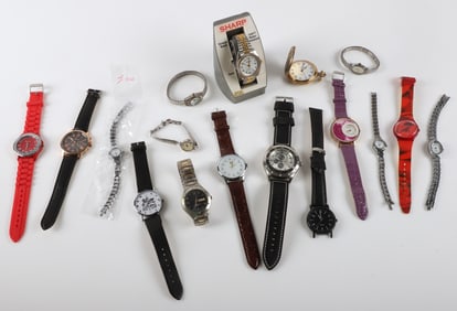 Large lot of wristwatches & pocket watch