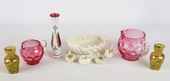 (5) Pieces of vintage glassware & (5) Lenox porcelain