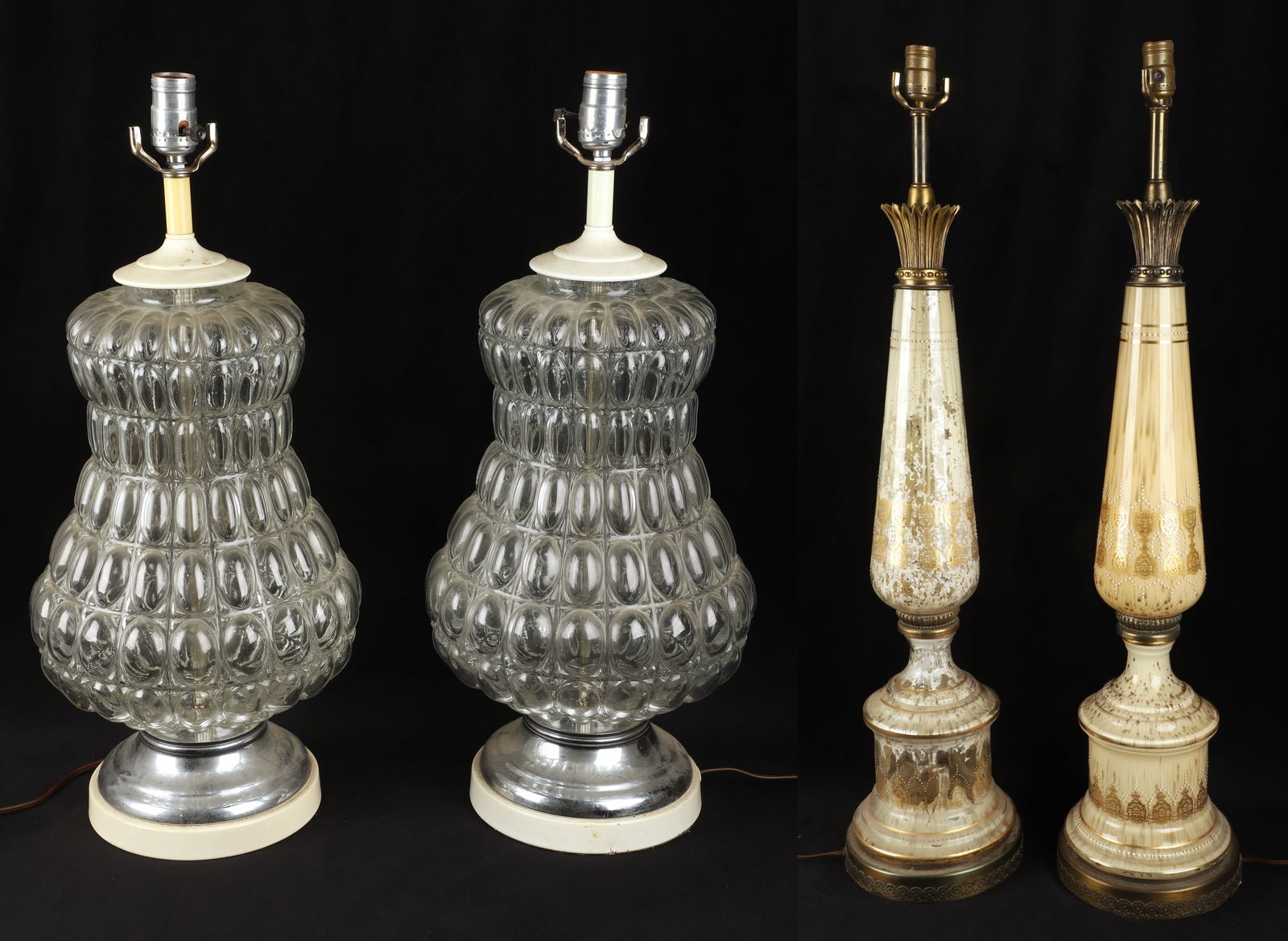 (2) Pairs of Modernist Glass Table Lamps (1 of 17)