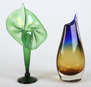 Art Glass Jack in the Pulpit and Ombre Vase