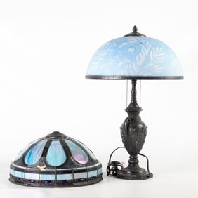 Pairpoint Style Reverse Painted Lamp