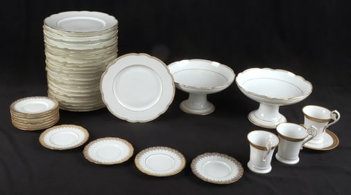 Mixed lot of gold trimmed porcelain dinnerware
