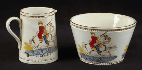 DL&Co King William No Surrender bowl & creamer