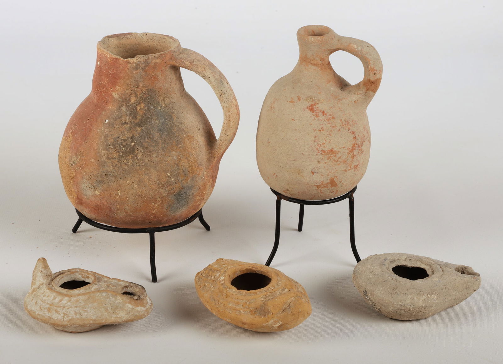 (5) Israeli Oil Lamps and Pottery Jugs (1 of 9)