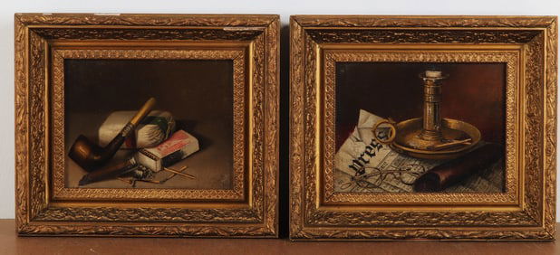 Pair 19th C Still Life Paintings