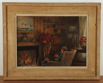 Carl Ivar Gilbert Illustration Painting of Sportsmen