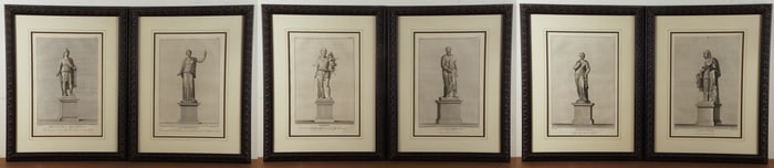 (6) 19th C Engravings of Classical Statuary