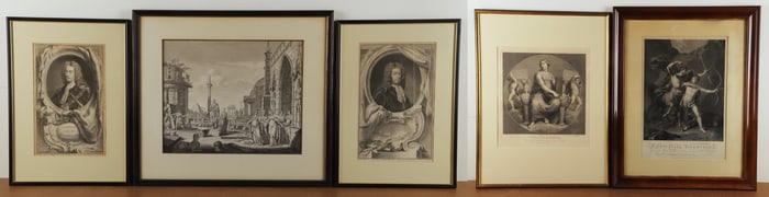 (5) Antique Framed Engravings