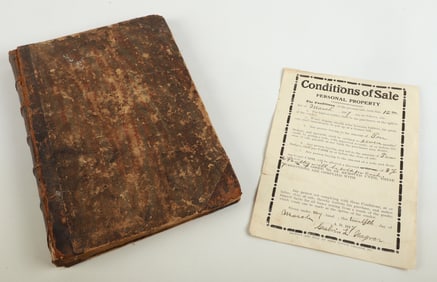 1777-1787 Ledger book & 1917 sale receipt