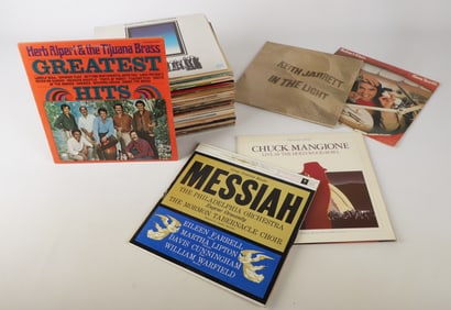 (50+/-) LP vinyl record albums, spoken word, jazz