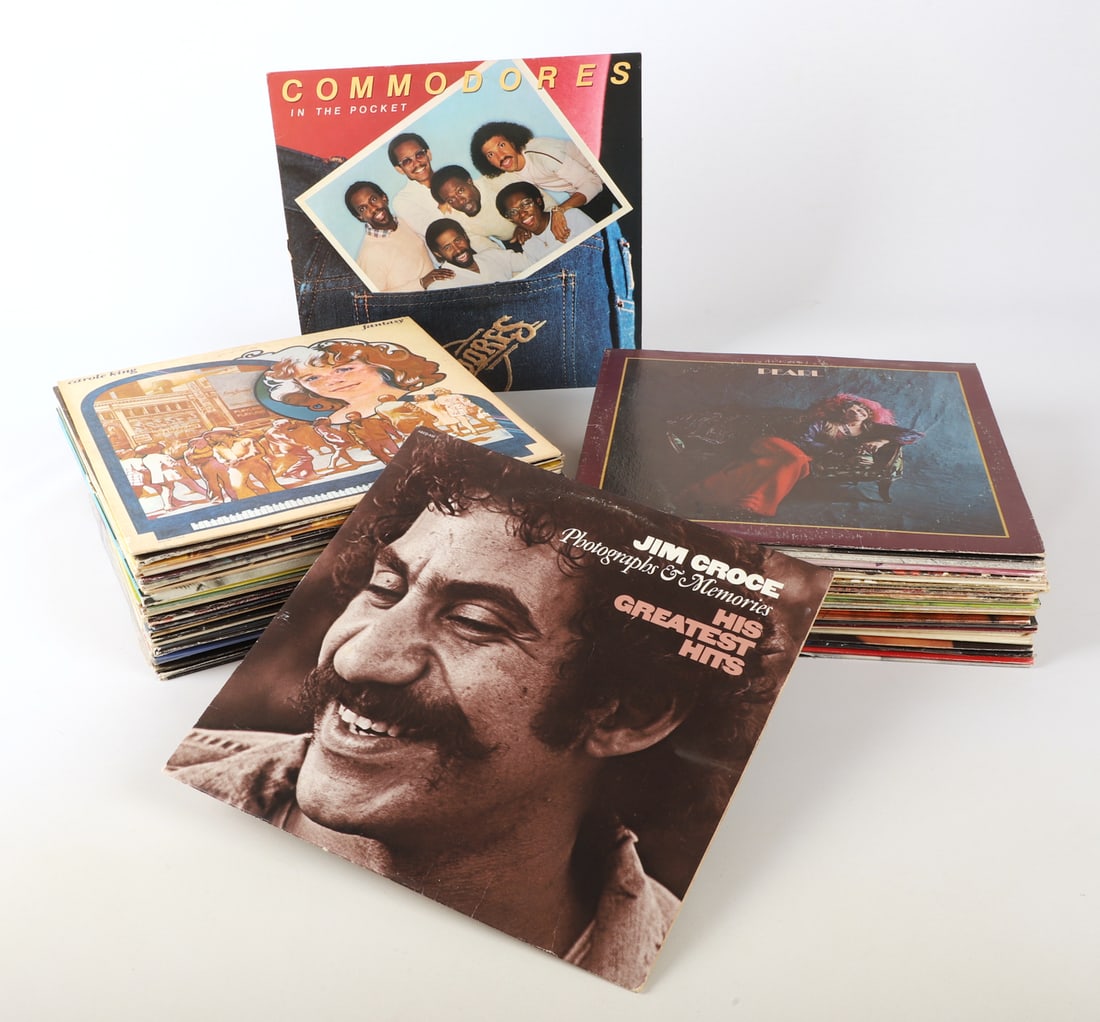 (45+/-) LP vinyl record albums, 60s-80s (1 of 2)