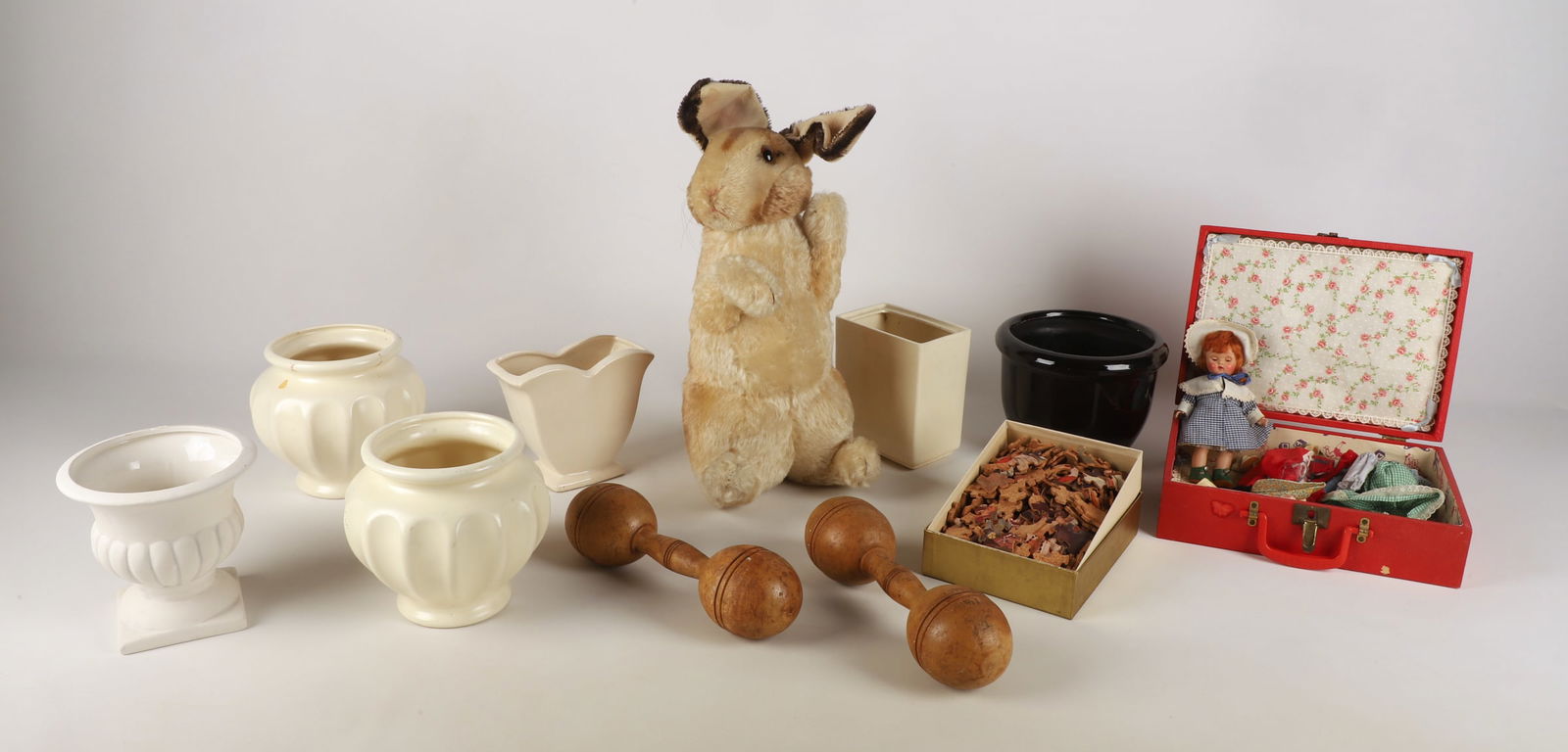 Steiff Rabbit, Assorted Toys, Pottery (1 of 7)