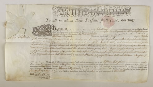 A 1796 Pa. land grant signed by Thomas Mifflin