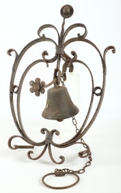 Hand forged wrought iron wall mounted door bell