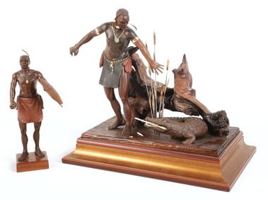 (2) South African Wood Carvings