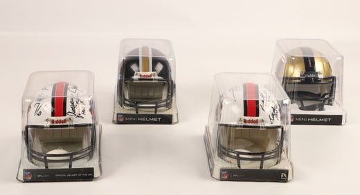 HOF Signed Mini Helmets With Two Unsigned