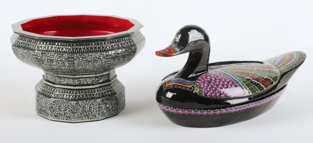 (2) Pieces of Asian lacquer