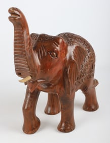 Large carved wood Indian elephant