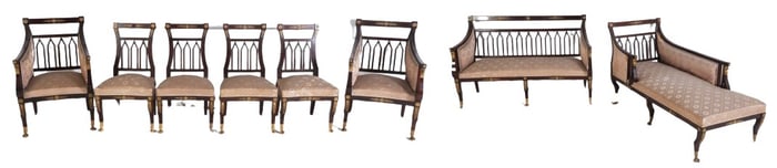 (8) pc Directoire style parlor set