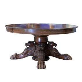 Oak random width board dining table