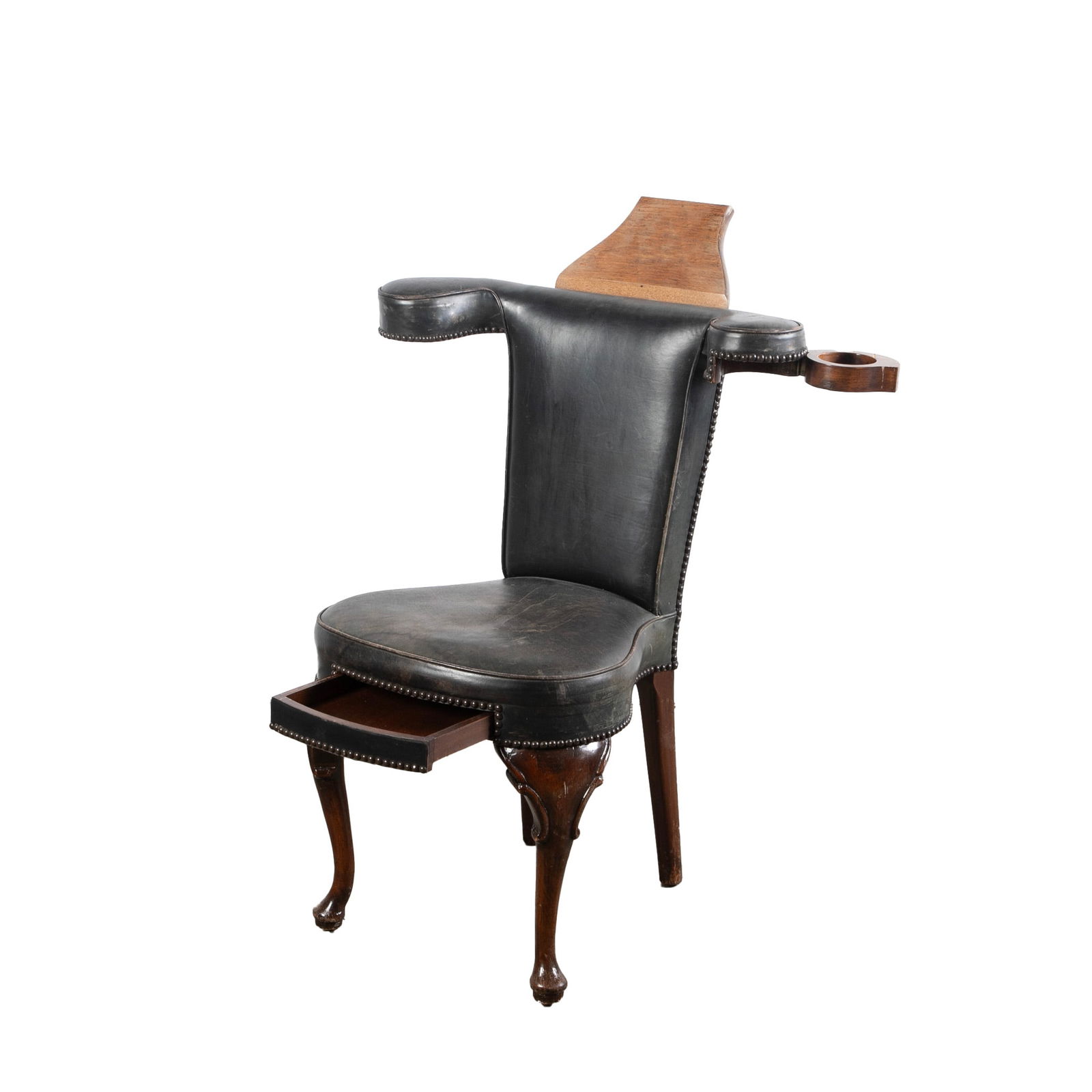 Queen Anne style leather Butler’s chair (1 of 5)