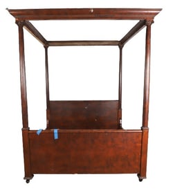 Burlwood carved tester bed