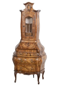 Italian olivewood 2-pc secretary desk