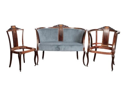 Victorian (3) piece parlor suite