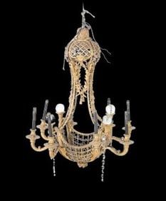 French style gilt metal hanging chandelier
